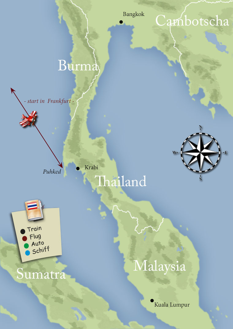 Die Karte von Thailand