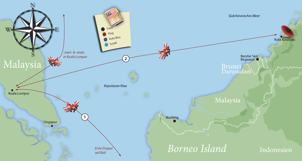 Die Tour im Detaildurch Costa Rica kompakt auf einer Karte zusammengefasst